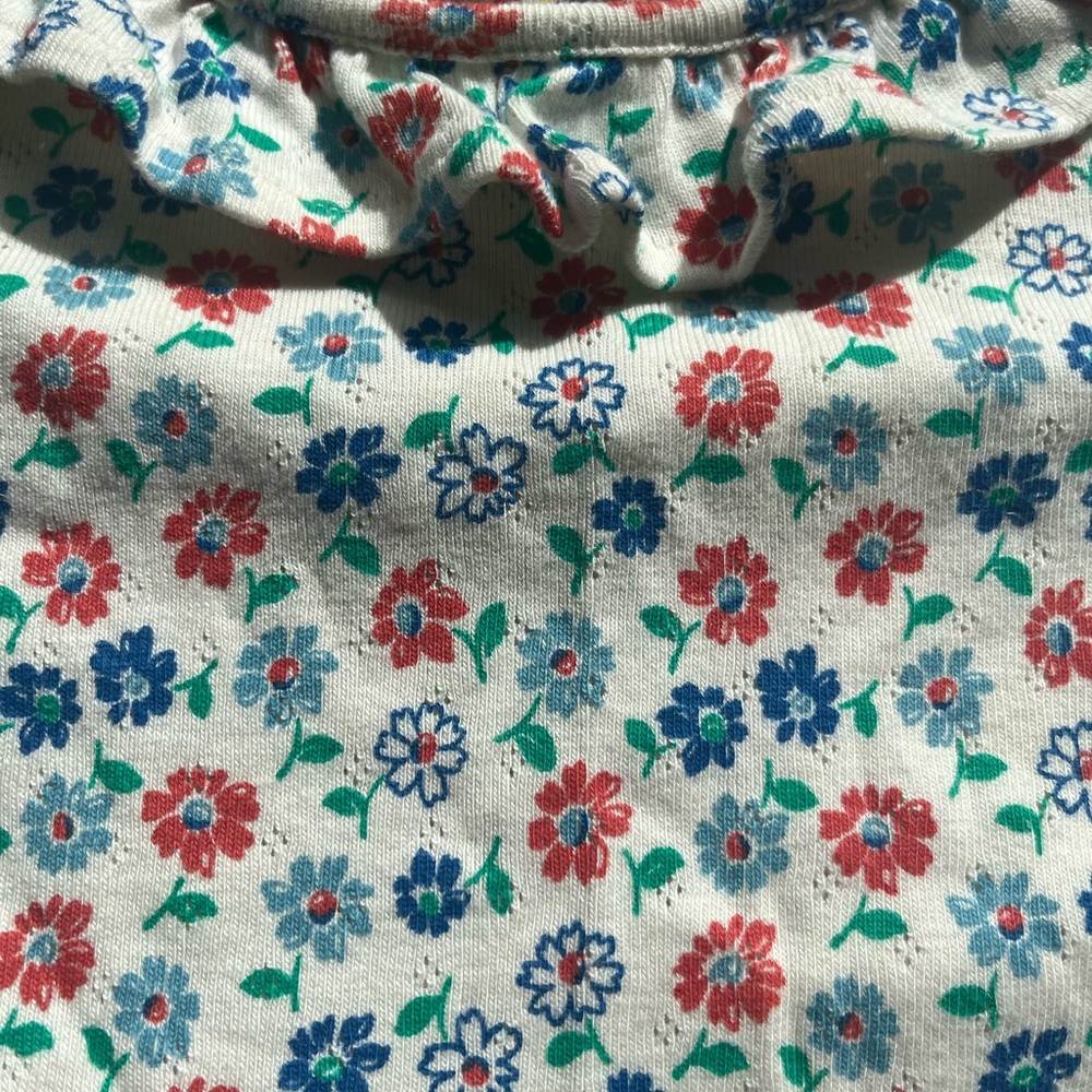Mini Boden Ruffle Collar Pointelle Tee - Picture 4 of 4